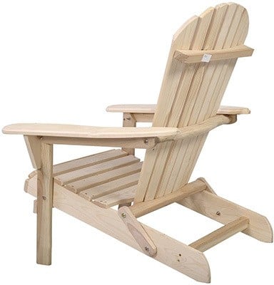 Wood Color, WALCUT Foldable Adirondack Wood Chair, Rightfront