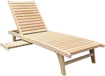 A large image of WALCUT Garden Patio Chaise Lounger