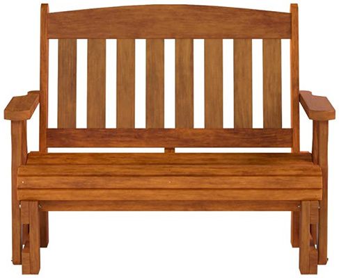 Cedar Stain, CAF Amish Heavy Duty Mission Porch Glider, Front View