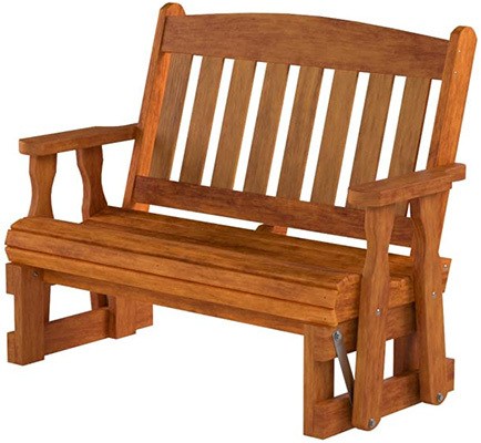 Cedar Stain, CAF Amish Heavy Duty Mission Porch Glider, Right View