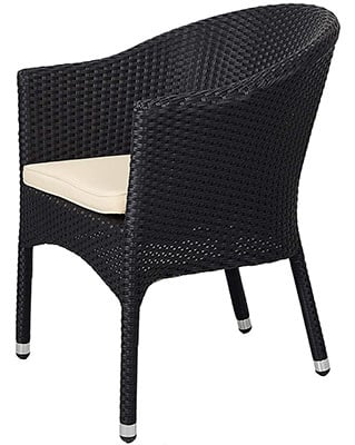 Black Color, Luckyermore Outdoor Wicker Chair, Right Side View