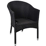Black, Luckyermore Outdoor Wicker Chair, Small