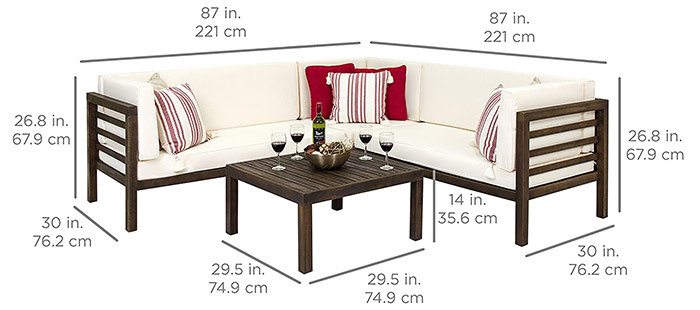 Specification Stats, Best Choice Products 4 Piece Patio Furniture Set, Espresso Color