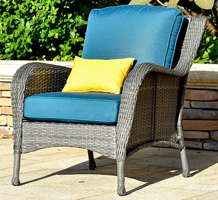Cushions and Pillows, Ovios 6 Piece Rattan Patio Set, Blue Color