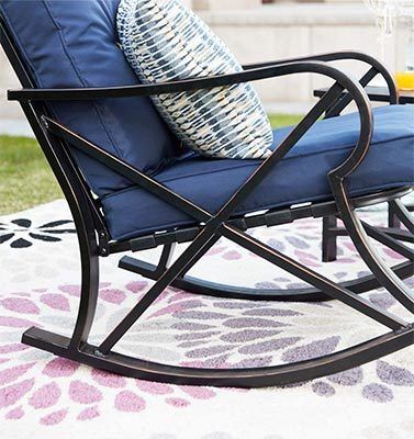 Rocking To and Fro, PatioFestival 5 Piece Rocking Patio Set, Blue Color