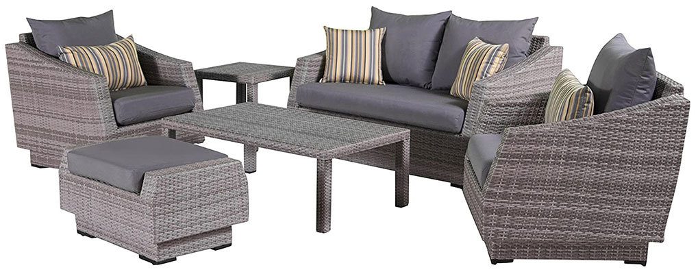 Charcoal Grey, RST Brands 6 Piece Outdoor Furniture Set, Wide View