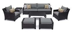 Charcoal grey variant of the RST Brands Deco 8-Piece Outdoor Sofa and Club Chairs Set