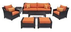 Tikka orange variant of the RST Brands Deco 8-Piece Sofa & Club Chairs Set