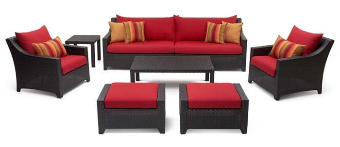 Red variant of the RST Brands Deco 8 Piece Outdoor Furniture Set