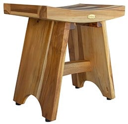 Without Shelf (EarthyTeak Finish), EcoDecors Serenity Shower Stool, Right View