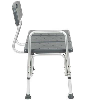 Side view of Flash Furniture Adjustable Bath & Shower Transfer Bench