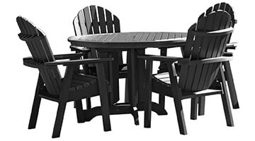 Black variant of the Highwood Hamilton 5pc Round Dining Set