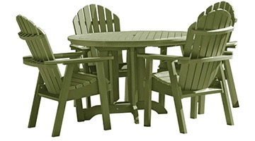 Dried Sage variant of the Highwood 5 Piece Hamilton Round Counter Height Dining Set