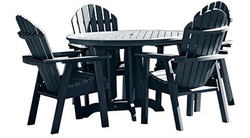 Federal Blue variant of the Highwood 5 Piece Hamilton Round Dining Set
