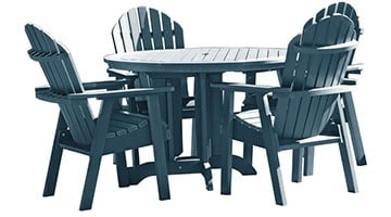 Nantucket Blue variant of the Highwood 5 Piece Hamilton Round Counter Height Dining Set