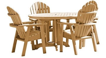 Toffee variant of the Highwood 5 Piece Hamilton Round Dining Set