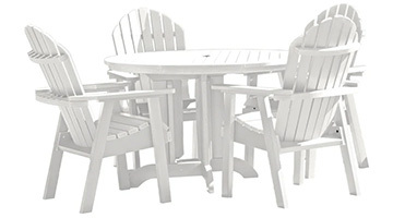White variant of the Highwood 5 Piece Hamilton Round Dining Set
