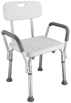 White Omecal Heavy Duty Medical Shower Bath Chair slightly facing to the right