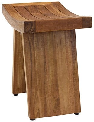 Side view of the AquaTeak 18" Asia Teak Shower Bench