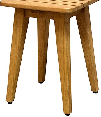 Asta Solid Teak Square Shower Stool with rubberized feet