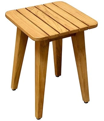Seat of the with little spacing Asta Spa Teak Square Shower Stool