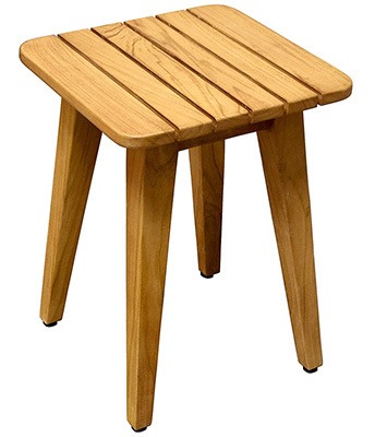 Seat of the with little spacing Asta Spa Teak Square Shower Stool