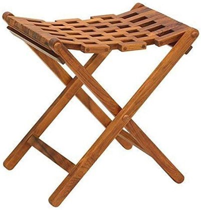  Bare Décor Mosaic Folding Stool made of solid teak wood
