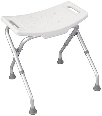 The Drive Medical Deluxe Folding Bath Bench with handles built into the seat