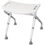 The Drive Medical Deluxe Folding Bath Bench with white molded plastic seat