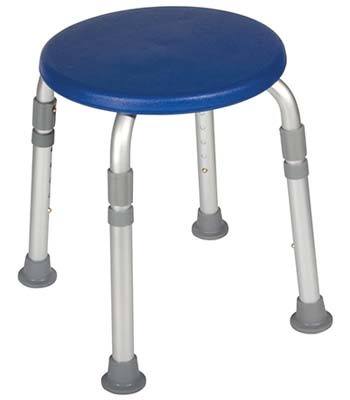 Blue variant of the Drive Medical Adjustable Height Bath Stool