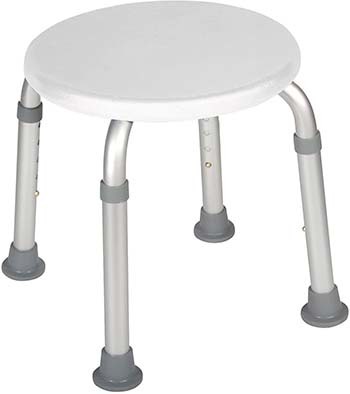 White variant of the Drive Medical Adjustable Height Bath Stool