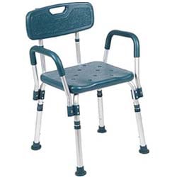 A Flash Furniture HERCULES Adjustable Shower Chair With Navy Color