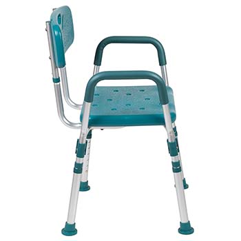 A Flash Furniture HERCULES Adjustable Shower Chair Teal 
