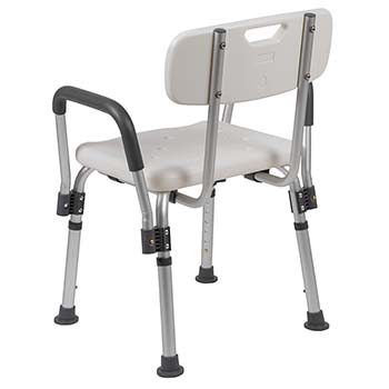 A Flash Furniture HERCULES Adjustable Shower Chair White Color 