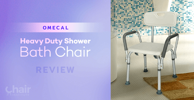 Omecal Heavy Duty Shower Bath Chair in a bathroom