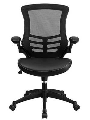 Front view of Black Flash Furniture Mid Back Chair