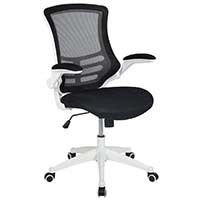 Side View Of Black Flash Furniture Mid Back Chair