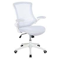 Side View Of White Flash Furniture Mid Back Chair