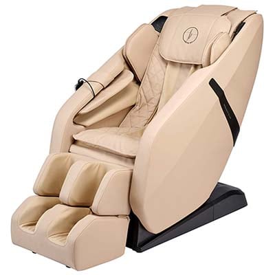 Forever Rest Massage Chair with beige PU upholstery, beige exterior, black highlights and base