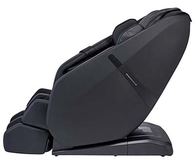 Forever Rest Massage Chair with black PU upholstery, leg ports, and base, and brand name on the side