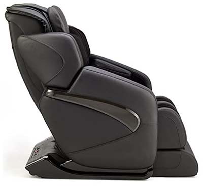 Inner Balance Wellness Jin with black PU upholstery, black base, black PU-wrapped exterior and glossy black highlights 