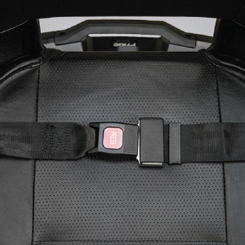Pride Jazzy 600ES black lap belt buckled for safety