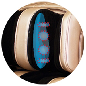 Kahuna HM-078 massage chair in champagne variant, with airbags for the calves in the leg ports