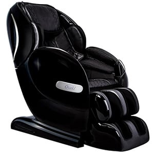 Osaki OS-Monarch massage chair with black exterior components and black PU upholstery 