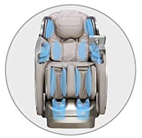 Osaki OS-Pro First Class massage chair's 24 airbags located at the shoulders, arms, lower back, feet, and the calf areas