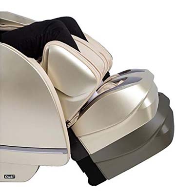 Osaki Pro First Class massage chair's leg ports with calf and feet airbags plus three rollers on each foot