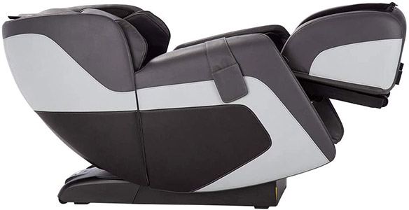 HT Sana Massage Chair gray variant in zero gravity recline with the leg ports elevated slightly above the heart