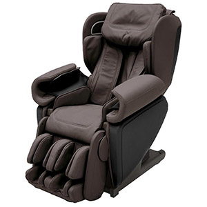 Synca Kagra 4D Massage Chair with dark brown PU upholstery and black base