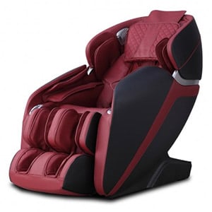 Kahuna LM 7000 Massage Chair with muted red faux leather upholstery, black exterior and base