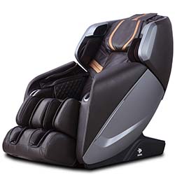 Kahuna LM 9100 with dark brown faux leather upholstery, black and silver exterior, and gold highlights on the seatback
